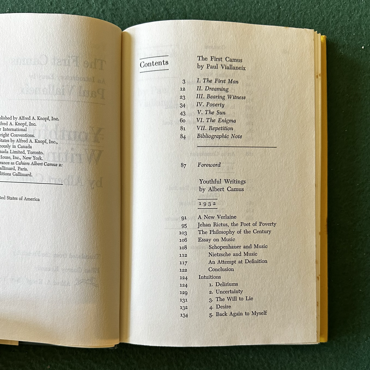 Vintage Fiction Hardback: Albert Camus - Cahiers II: Youthful Writings BCE