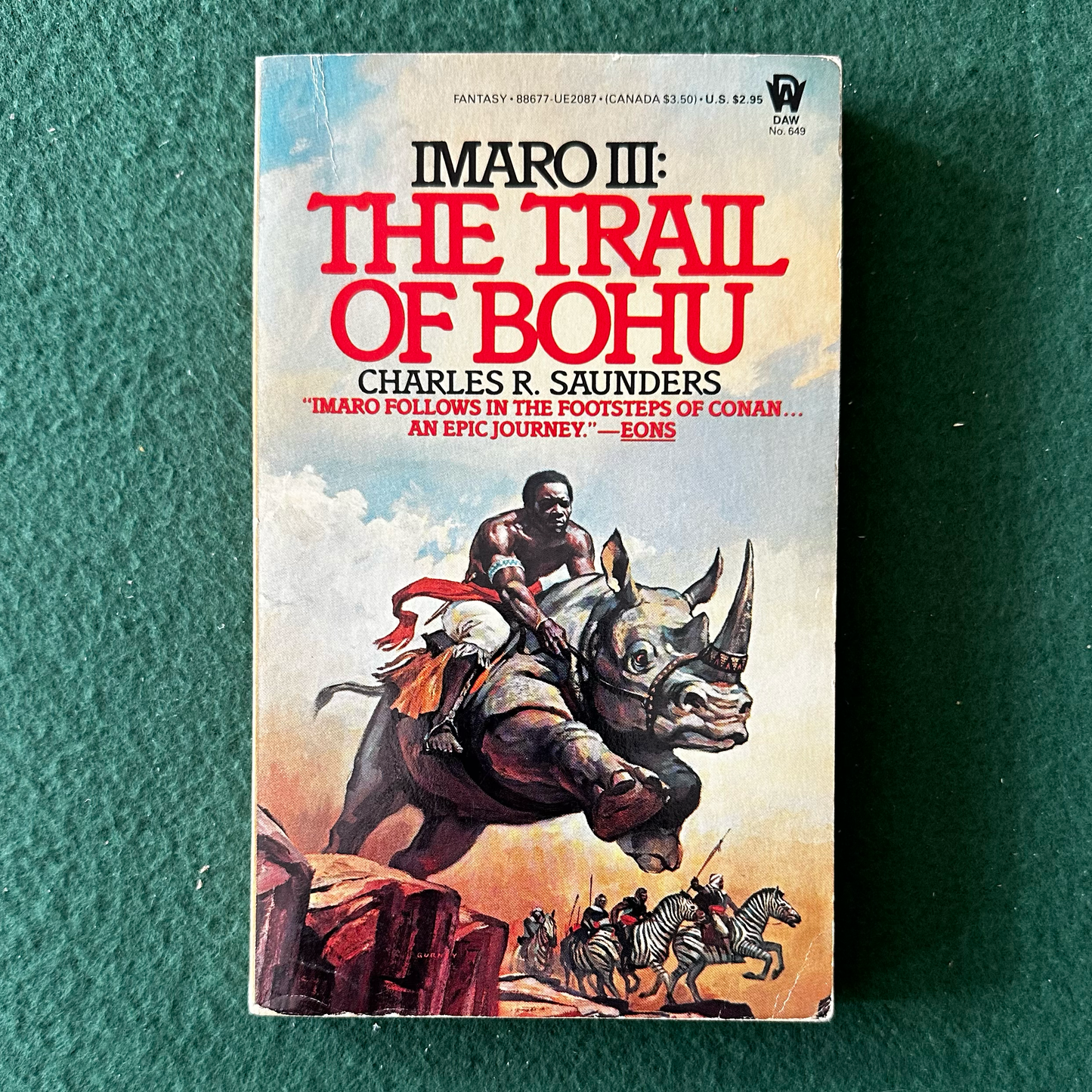 Vintage Fantasy Paperback: Charles R Saunders - Imaro III: The Trail of Bohu SECOND PRINTING
