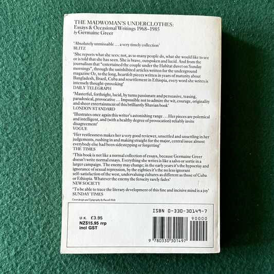 Vintage Non-Fiction Paperback: Germaine Greer - The Mad Woman's Underclothes FIRST PRINT