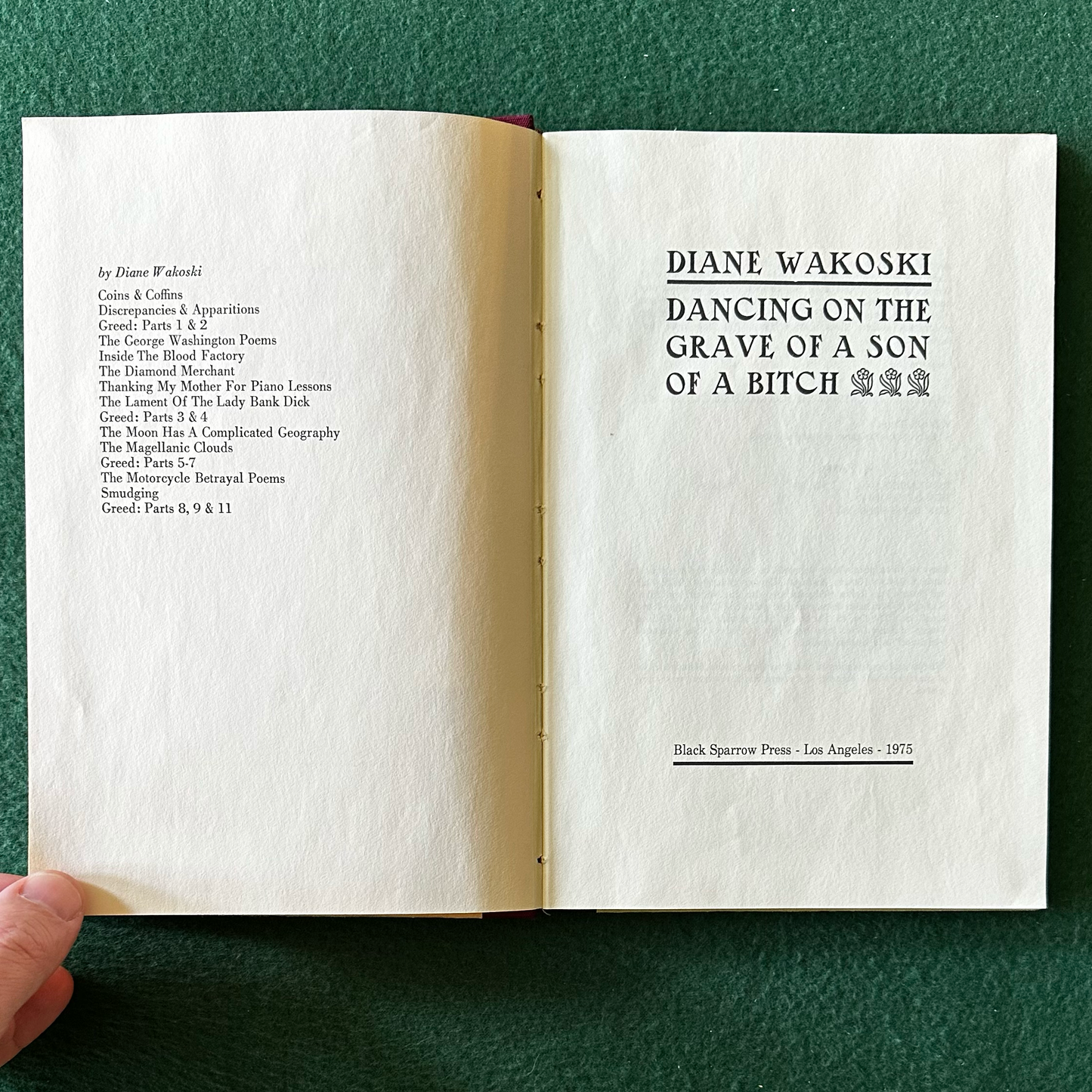 Vintage Poetry Hardback: Diane Wakoski - Dancing on the Grave of a Son Of A Bitch
