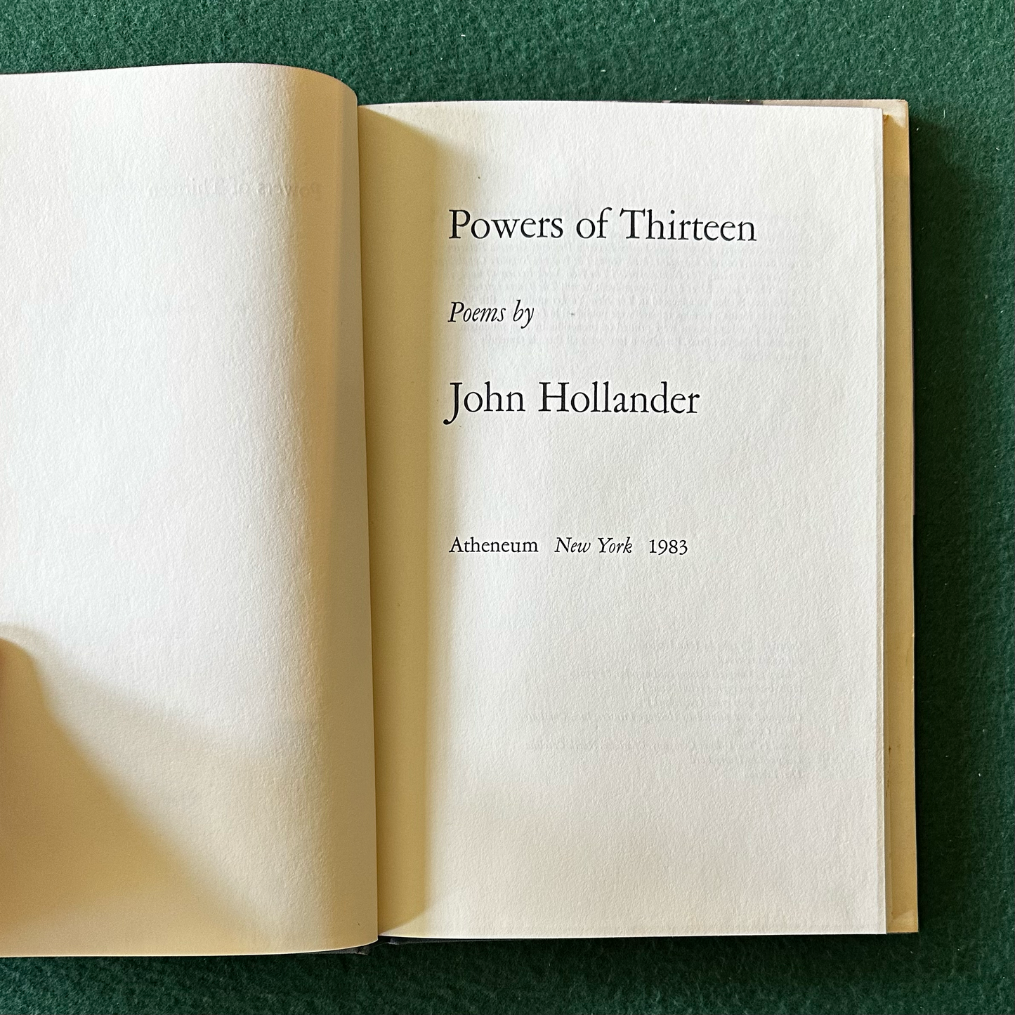 Vintage Poetry Hardback: John Hollander - Powers of Thirteen FIRST EDITION