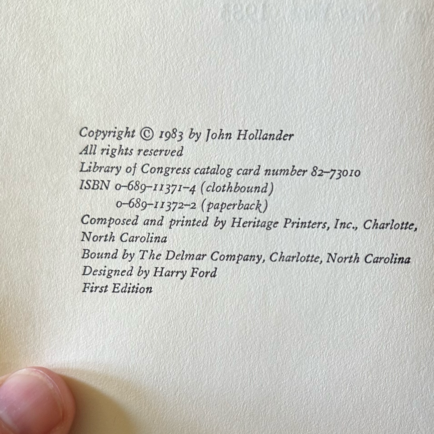 Vintage Poetry Hardback: John Hollander - Powers of Thirteen FIRST EDITION