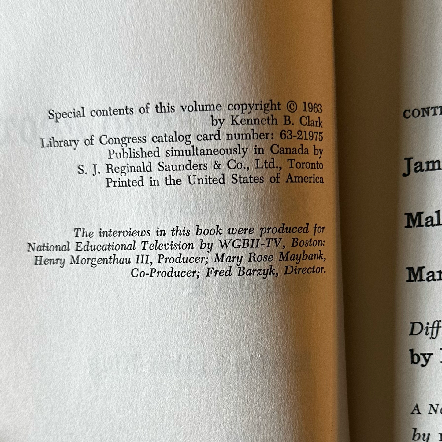 Vintage Non-Fiction Hardback: Kenneth B Clark - The Negro Protest, featuring James Baldwin, Malcolm X and Martin Luther King