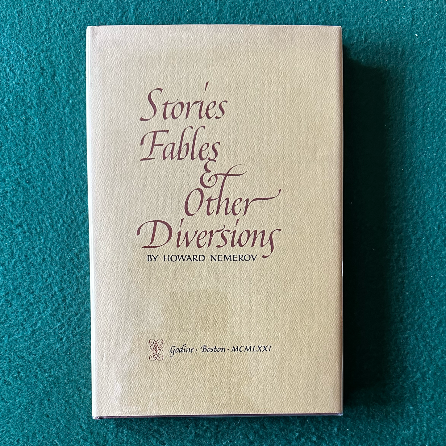 Vintage Poetry Hardback: Howard Nemerov - Stories, Fables and Other Diversions FIRST EDITION