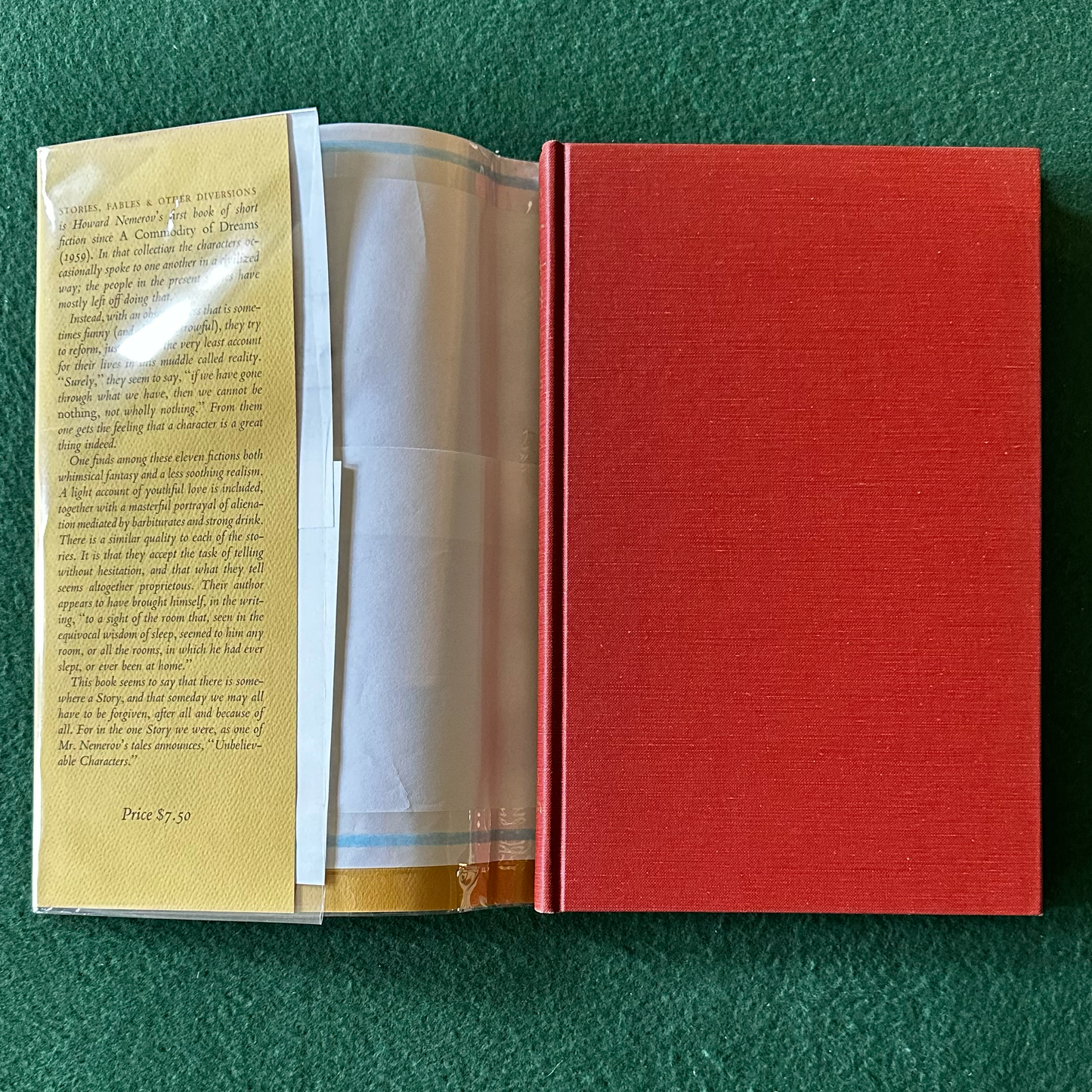 Vintage Poetry Hardback: Howard Nemerov - Stories, Fables and Other Diversions FIRST EDITION