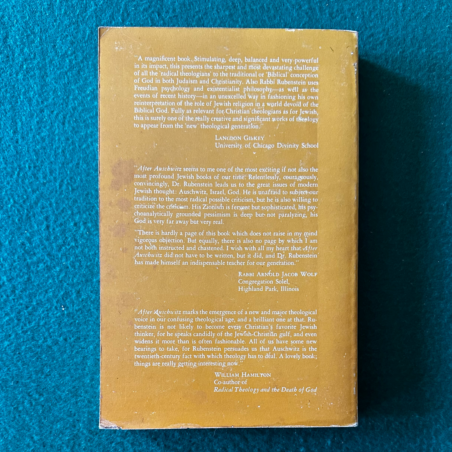 Vintage Non-Fiction Paperback: Richard L Rubenstein - After Aushwitz