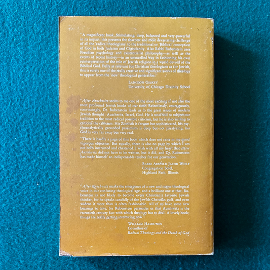 Vintage Non-Fiction Paperback: Richard L Rubenstein - After Aushwitz