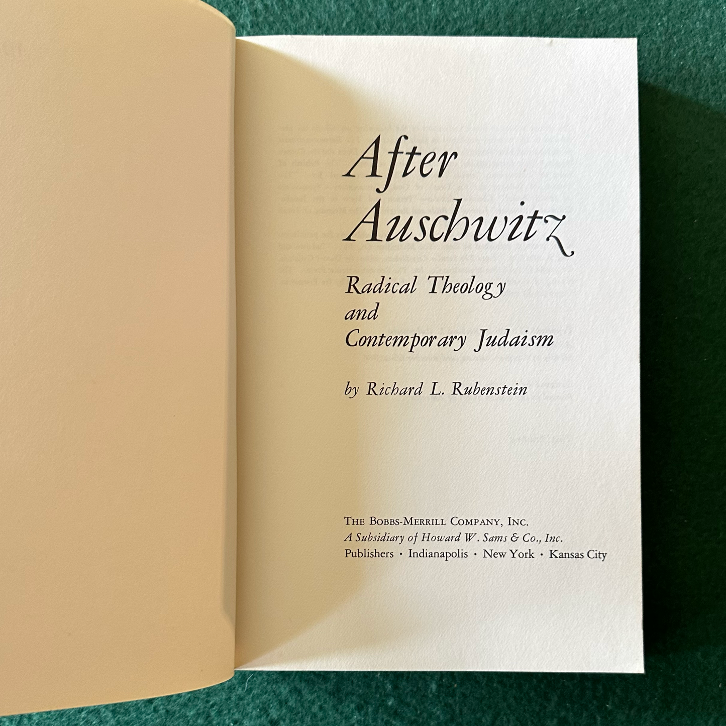 Vintage Non-Fiction Paperback: Richard L Rubenstein - After Aushwitz