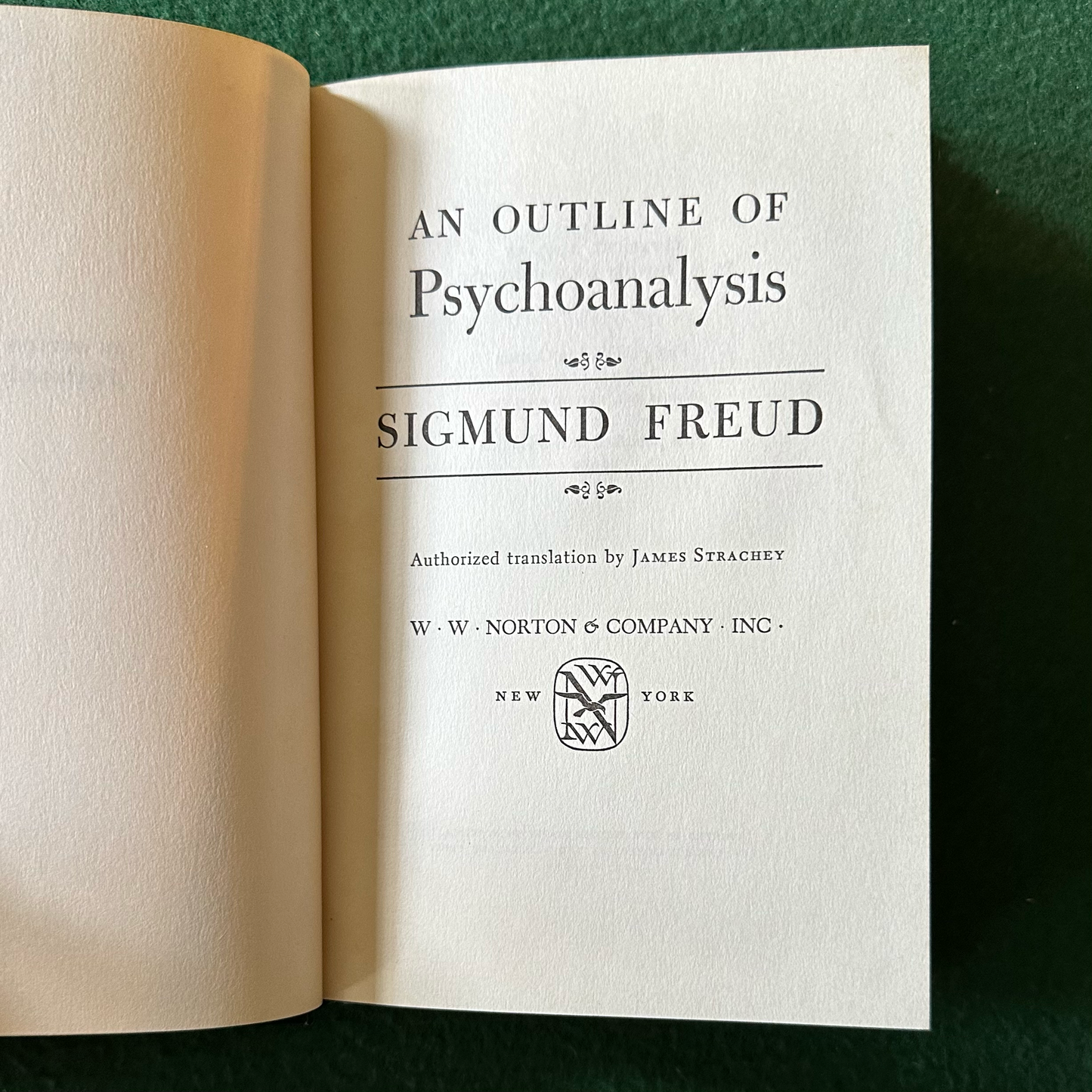 Vintage Non-Fiction Paperback: Sigmund Freud - An Outline of Psychoanalysis FIRST EDITION