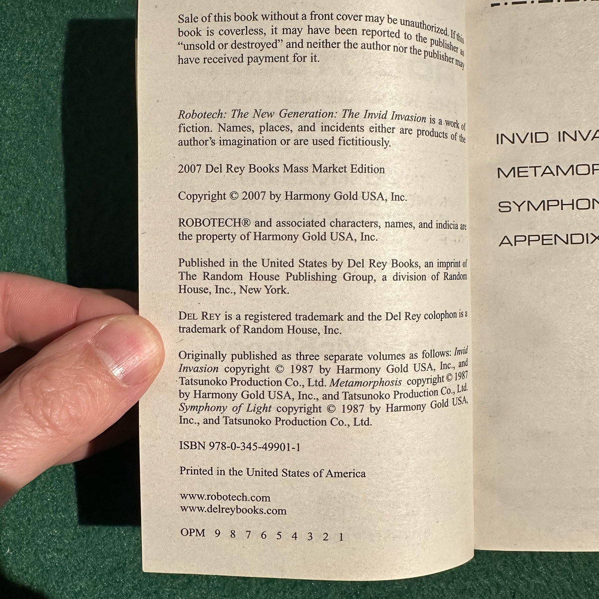 Sci-Fi Paperback: Jack McKinney - Robotech, The New Generation: The Invid Invasion FIRST PRINTING