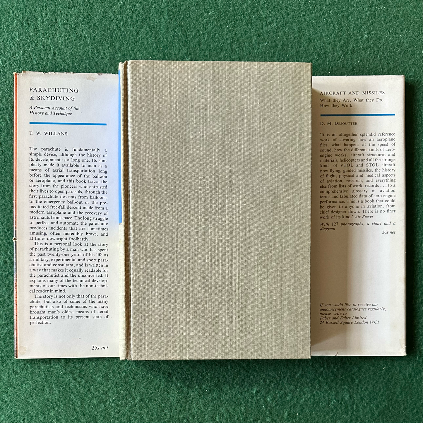 Vintage Non-Fiction Hardback: T W Williams - Parachuting & Skydiving FIRST EDITION