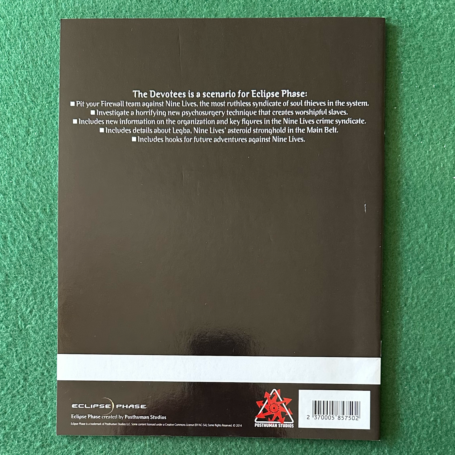TTRPG Paperback: Eclipse Phase - The Devotees FIRST PRINTING