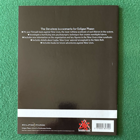 TTRPG Paperback: Eclipse Phase - The Devotees FIRST PRINTING