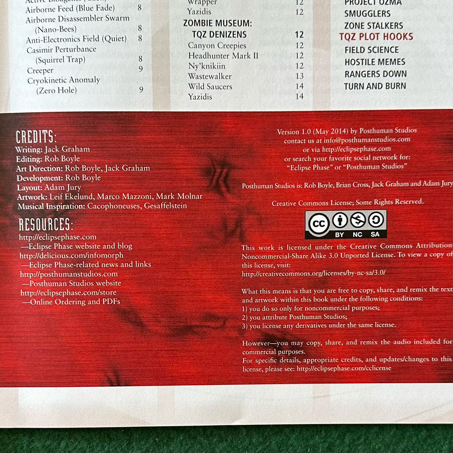 TTRPG Paperback: Eclipse Phase - Zone Stalkers FIRST PRINTING