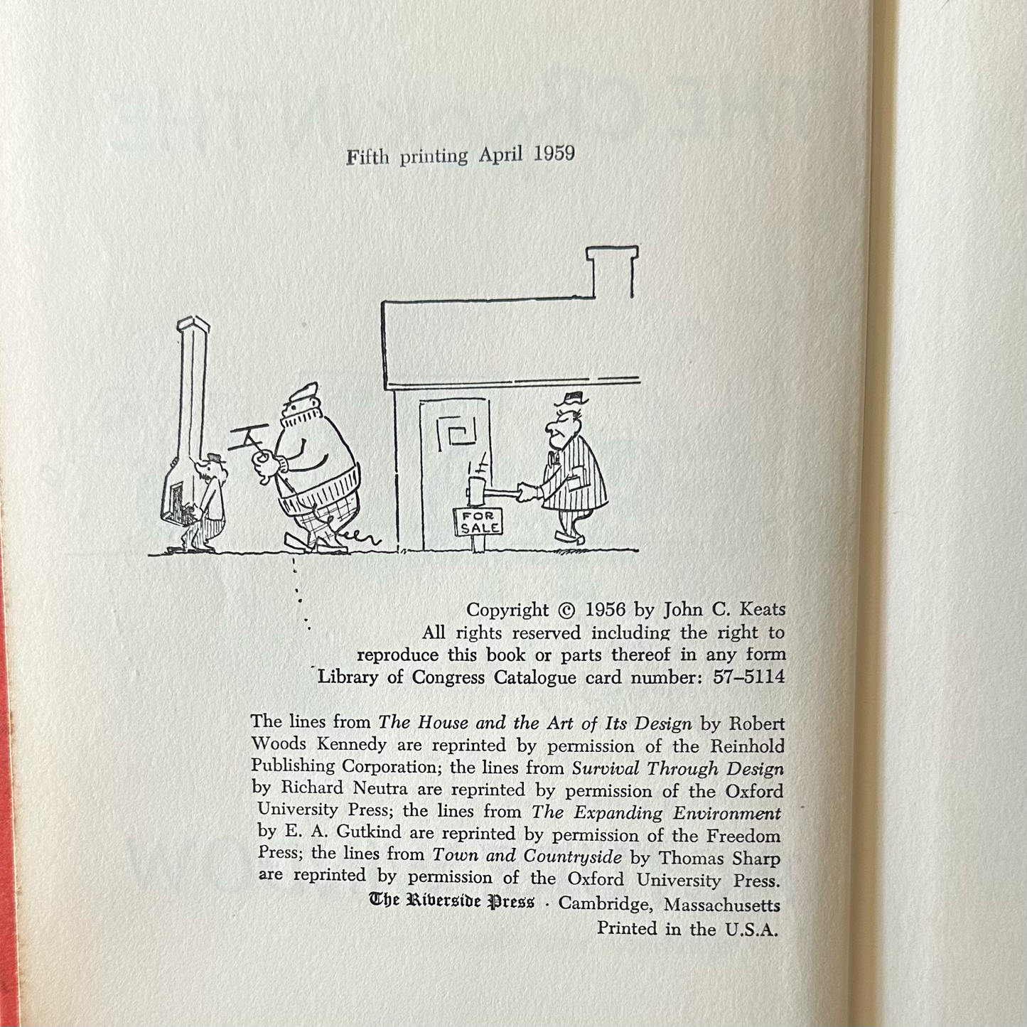 Vintage Fiction Hardback: John Keats - The Crack in the Picture Window FIFTH PRINTING