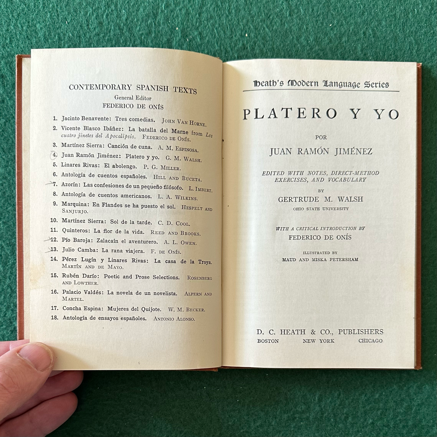 Vintage Non-Fiction Hardback: Gertrude M Walsh - Jimenez Platero y Yo 1922