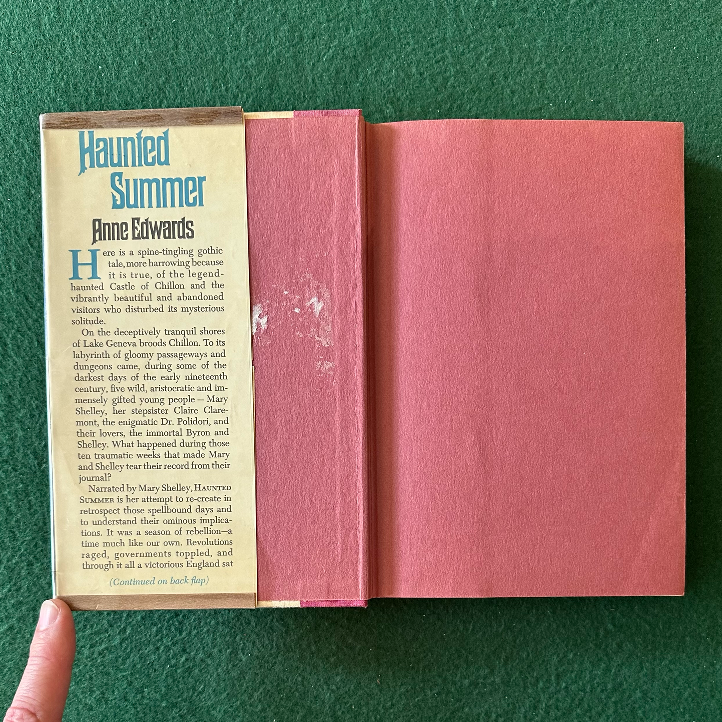 Vintage Horror Hardback: Anne Edwards - Haunted Summer EX-LIBRARY FIRST EDITION