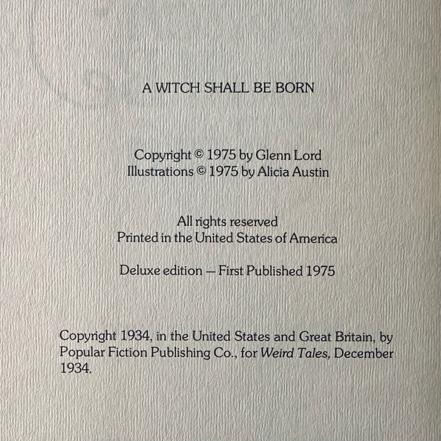 Vintage Fantasy Hardback: Robert E Howard - A Witch Shall Be Born FIRST EDITION
