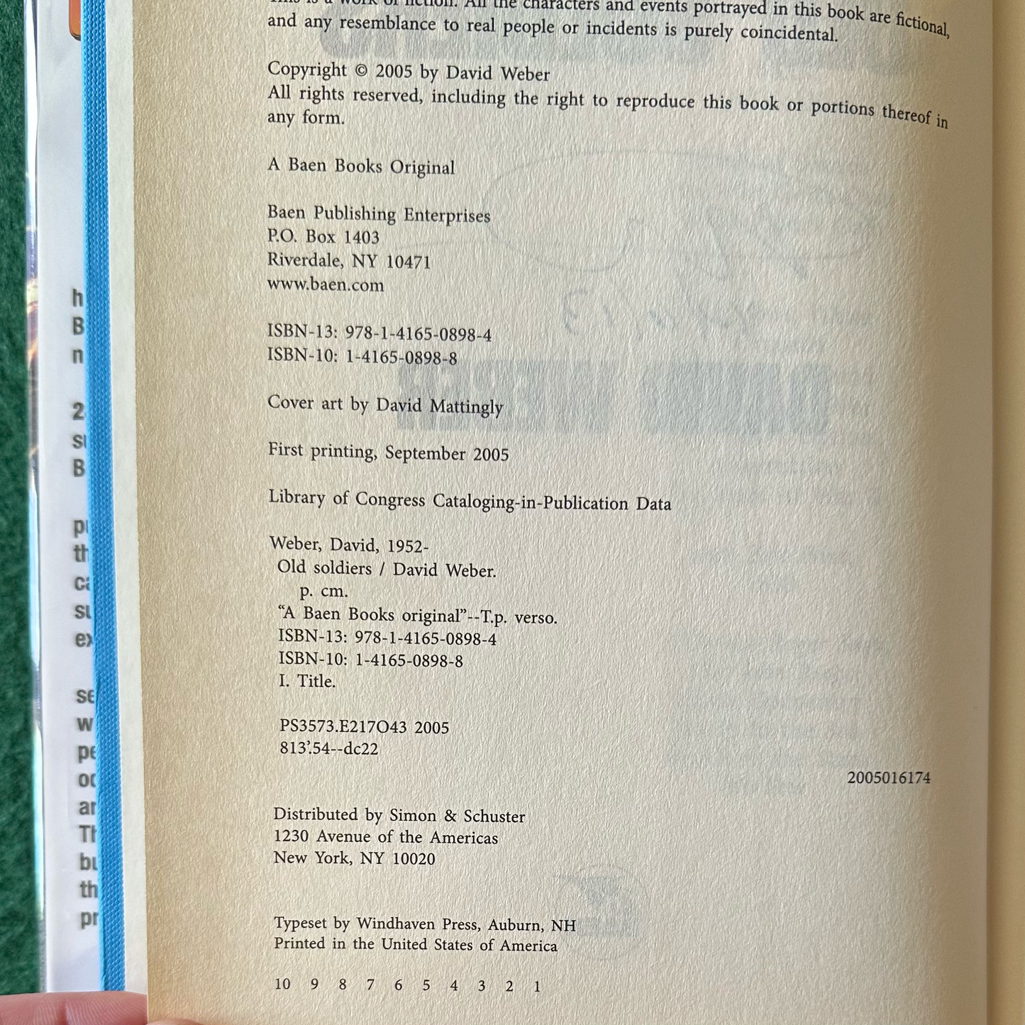 Sci-Fi Hardback: David Weber - Old Soldiers SIGNED FIRST EDITION