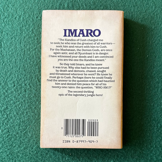 Vintage Fantasy Paperback: Charles R Saunders - Imaro II: The Quest for Cush FIRST PRINT