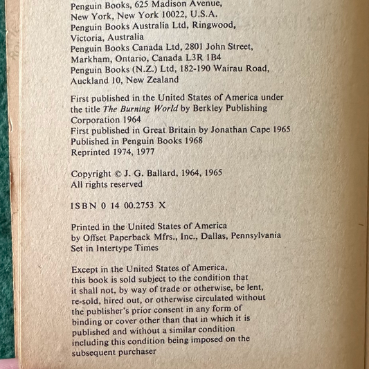 Vintage Sci-Fi Paperback: J G Ballard - The Drought
