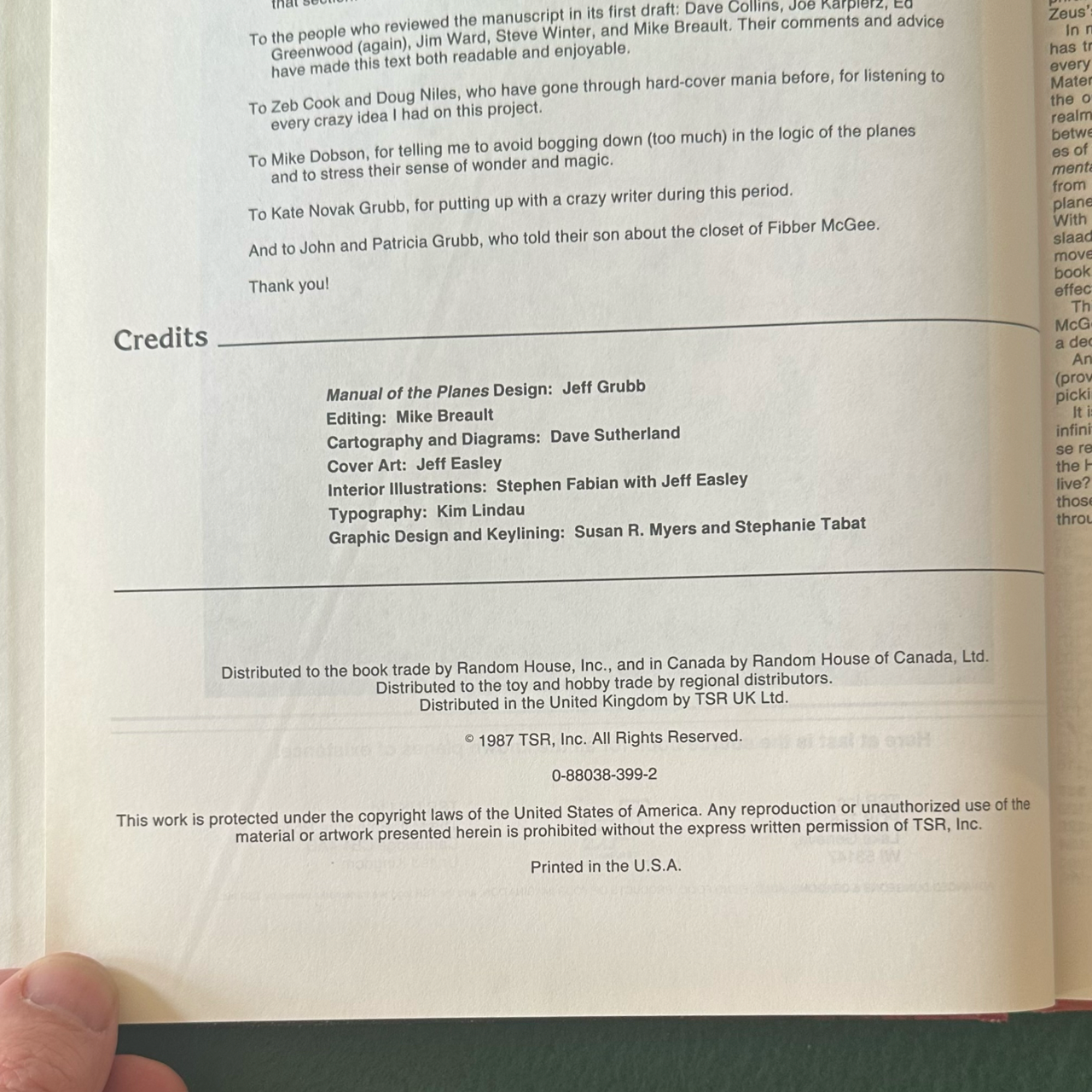 Vintage Advanced Dungeons & Dragons Accessory: Jeff Grubb - Manual of the Planes FIRST PRINTING