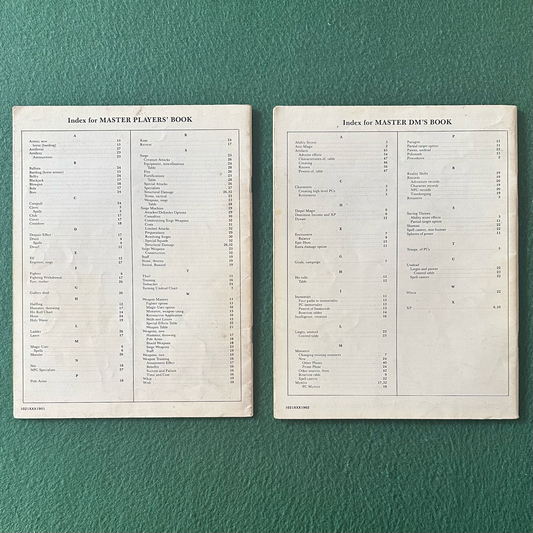 Vintage Dungeons & Dragons Accessory: Master Players' and DM's Books FIRST PRINTS NO BOX