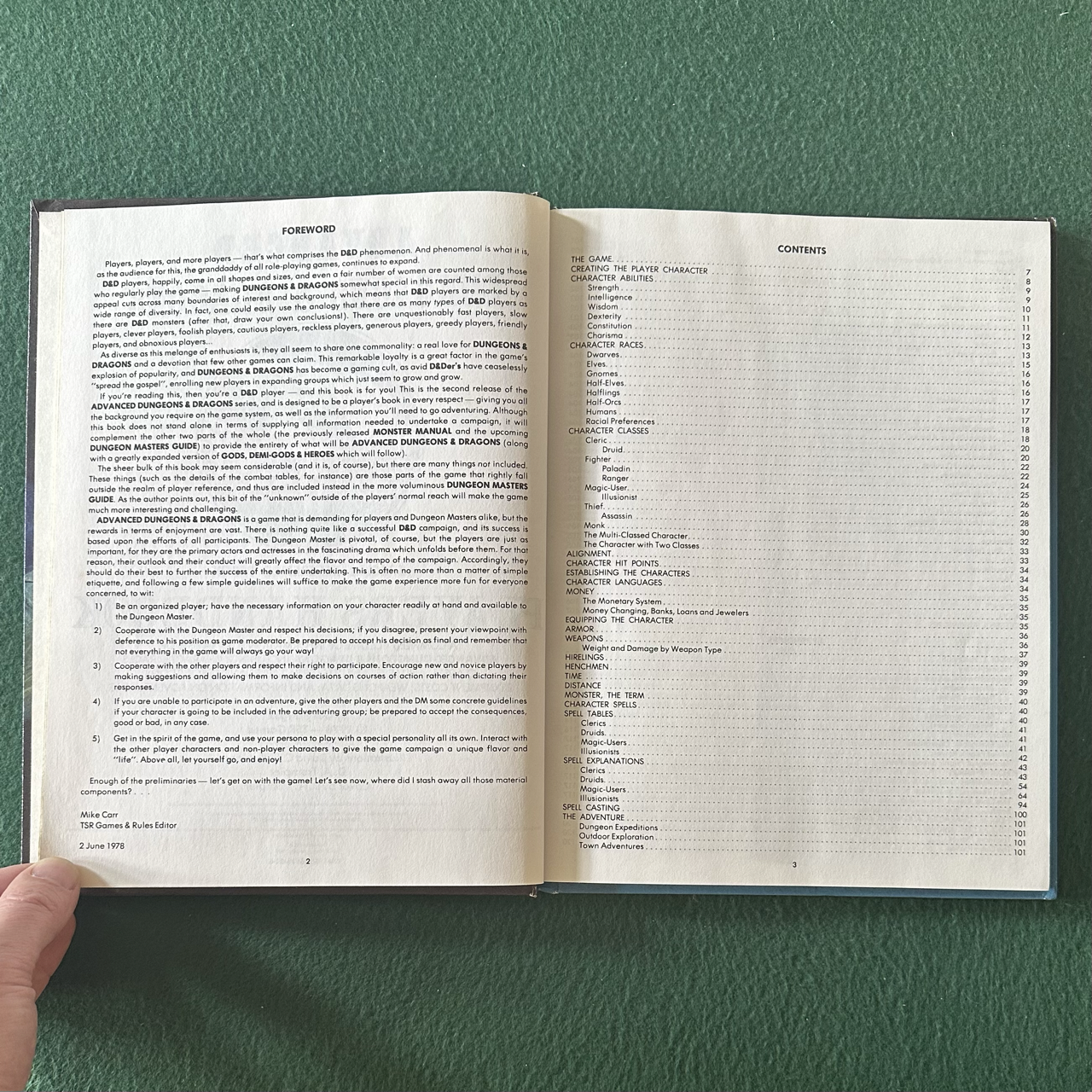 Vintage Advanced Dungeons & Dragons Handbook: Players Handbook SIXTH PRINTING