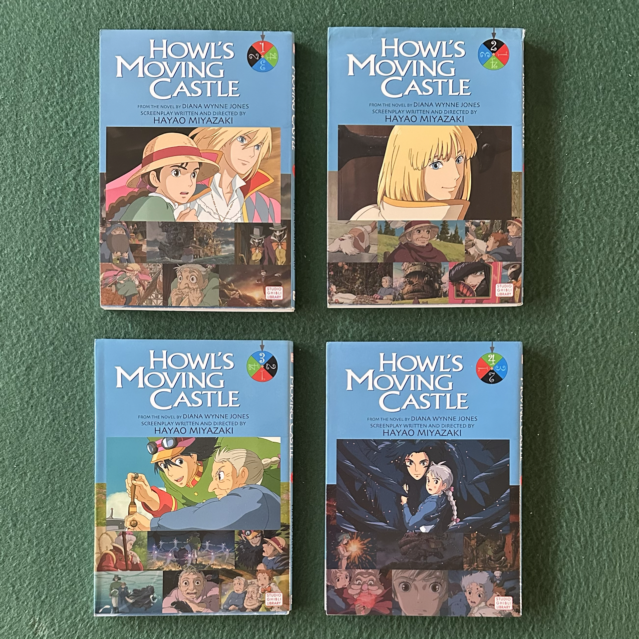 Manga Papberbacks: Hayao Miyazaki and Diana WYnne Jones - Howl's Moving Castle 1-4 FIRST PRINTINGS
