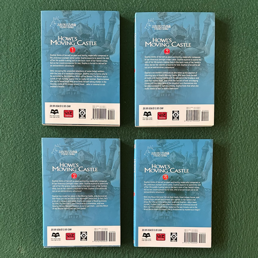 Manga Papberbacks: Hayao Miyazaki and Diana WYnne Jones - Howl's Moving Castle 1-4 FIRST PRINTINGS