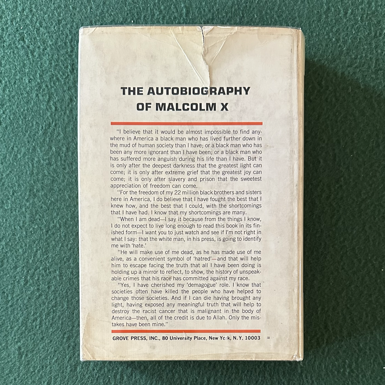 Vintage Autobiography Hardback: Alex Haley - The Autobiography of Malcolm X SECOND PRINTING