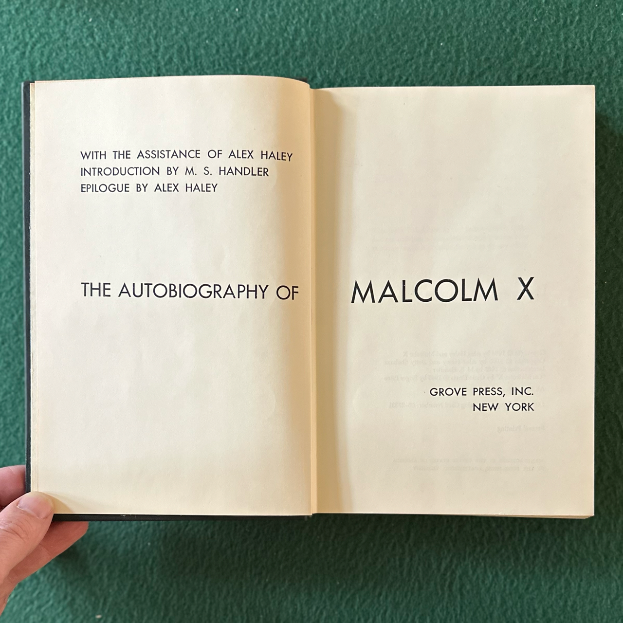 Vintage Autobiography Hardback: Alex Haley - The Autobiography of Malcolm X SECOND PRINTING