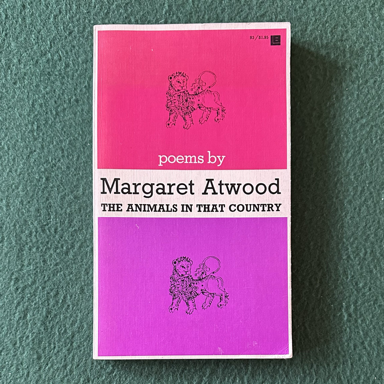 Vintage Poetry Paperback: Margaret Atwood - The Animals in That Country FIRST EDITION