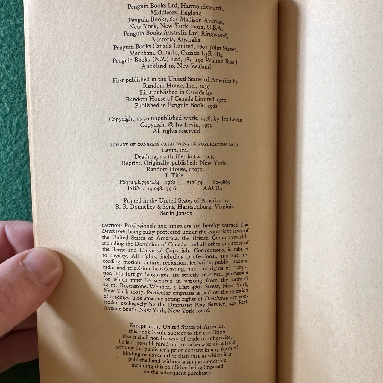 Vintage Fiction Paperback: Ira Levin - Deathtrap