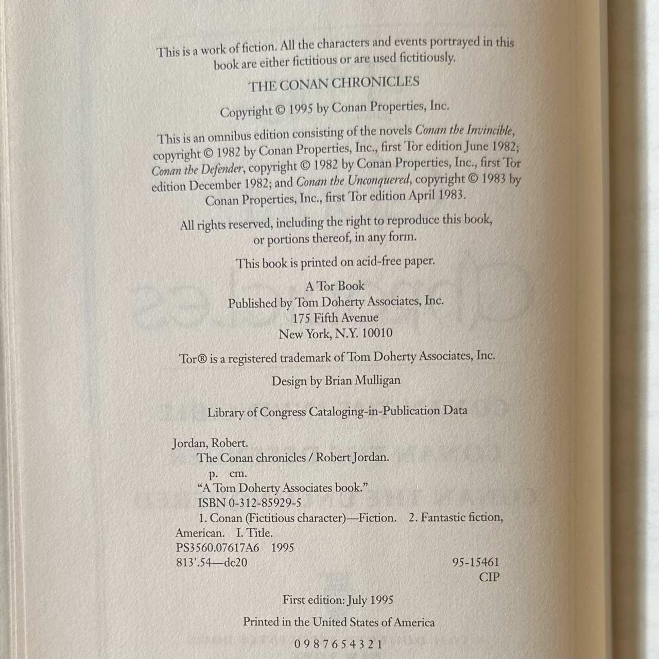 Vintage Fantasy Hardback: Robert Jordan - The Chronicles of Conan FIRST EDITION
