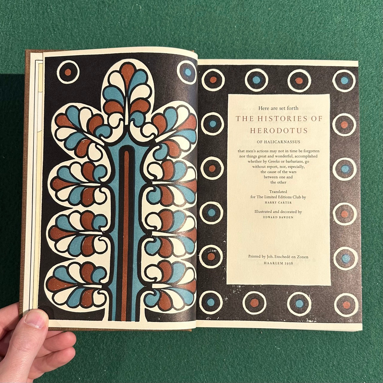 Vintage Non-Fiction Hardback: The Histories of Herodotus of Halicarnassus, Translated by Harry Carter and Illustrated by Edward Bawdem SIGNED AND NUMBERED