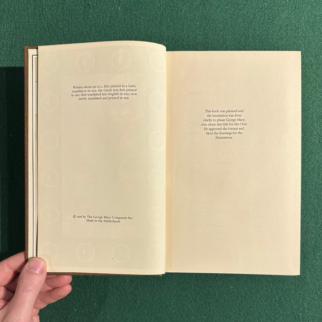 Vintage Non-Fiction Hardback: The Histories of Herodotus of Halicarnassus, Translated by Harry Carter and Illustrated by Edward Bawdem SIGNED AND NUMBERED