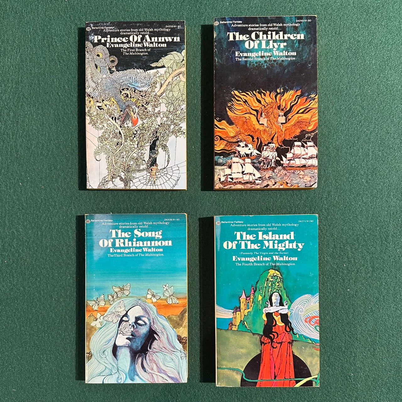 Vintage Fantasy Paperbacks: Evangeline Walton - The Mabinogion Series, 4 vols