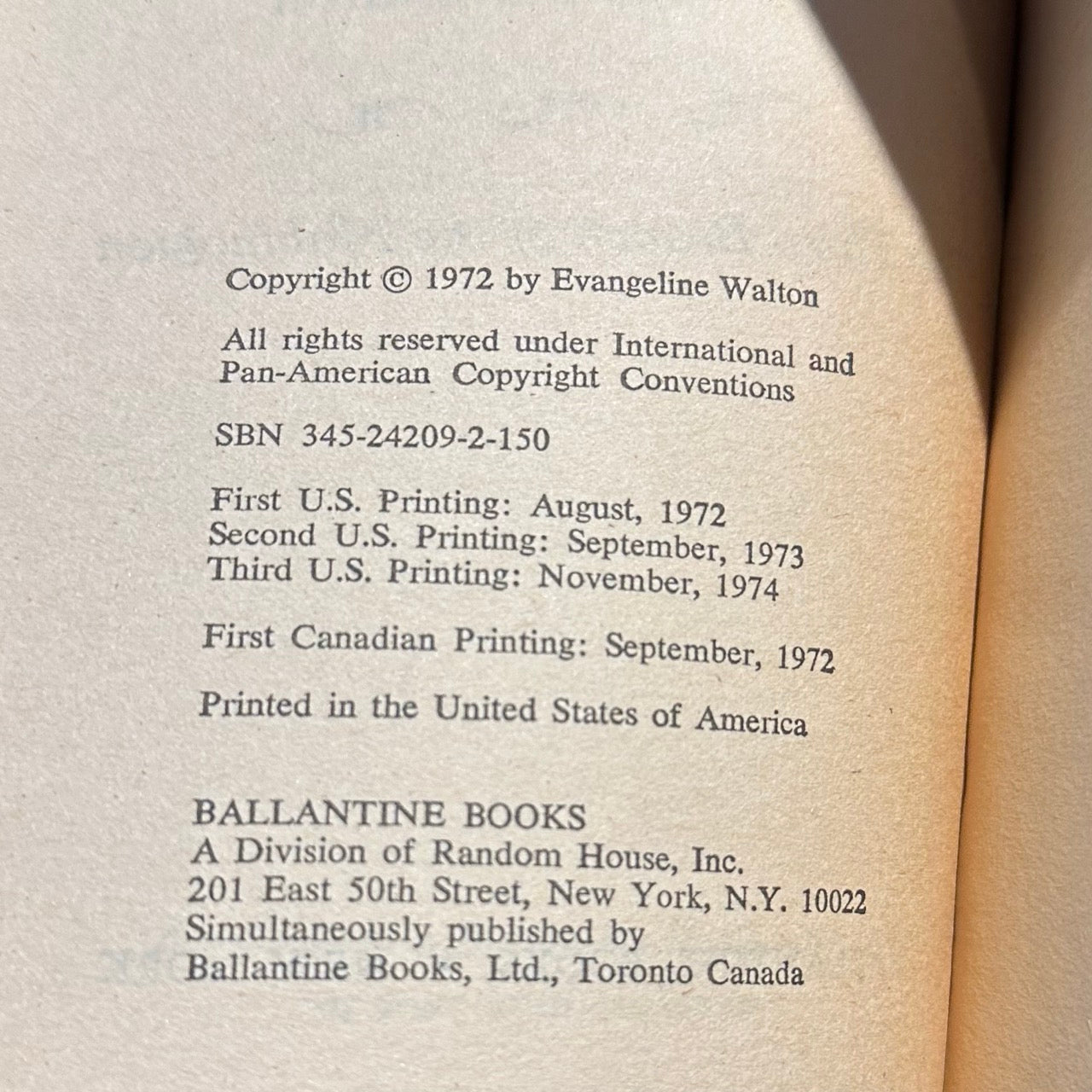 Vintage Fantasy Paperbacks: Evangeline Walton - The Mabinogion Series, 4 vols