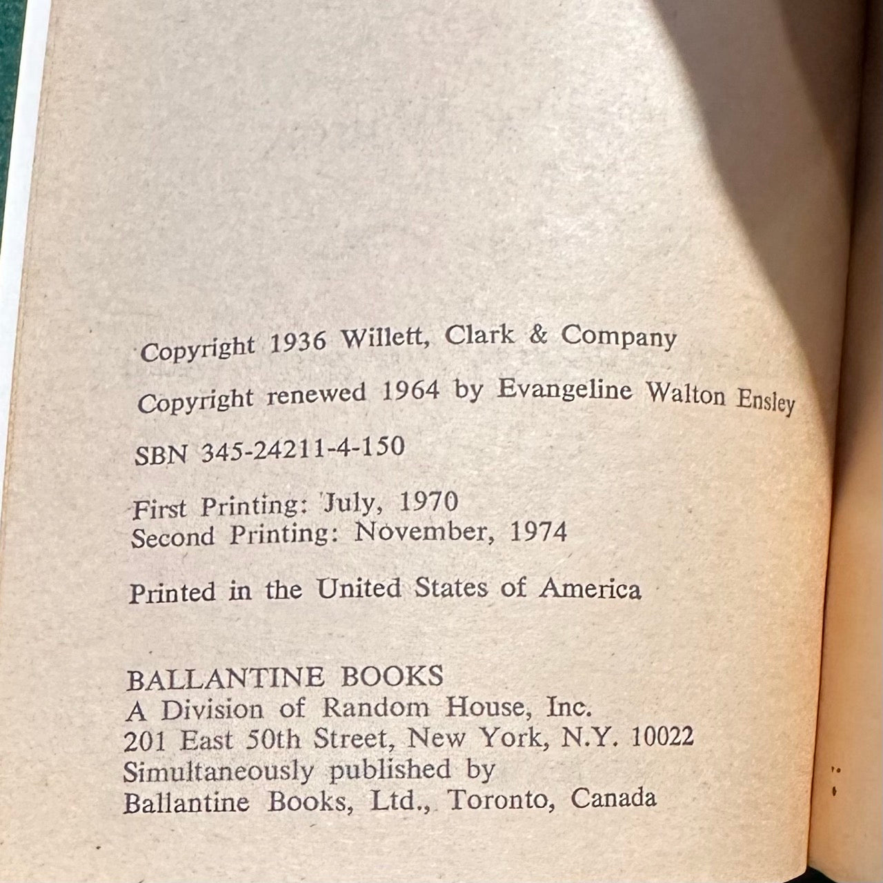 Vintage Fantasy Paperbacks: Evangeline Walton - The Mabinogion Series, 4 vols