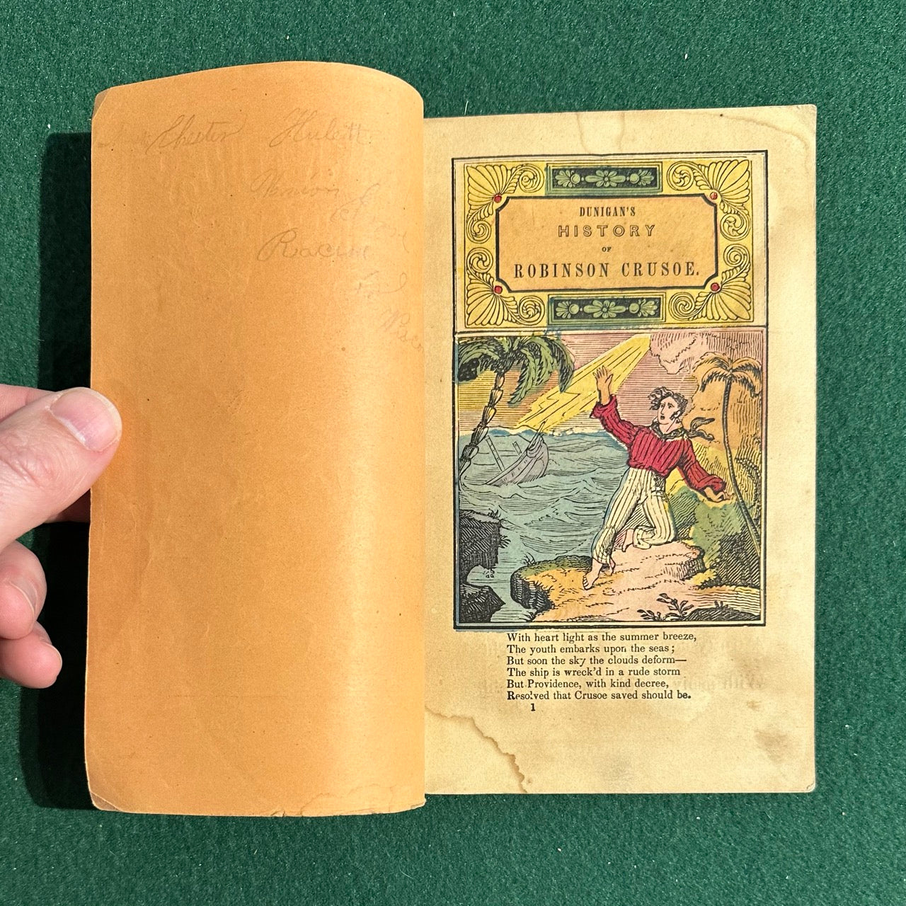 Vintage Children's Paperback: Dunigan's History of Robinson Crusoe 1890s
