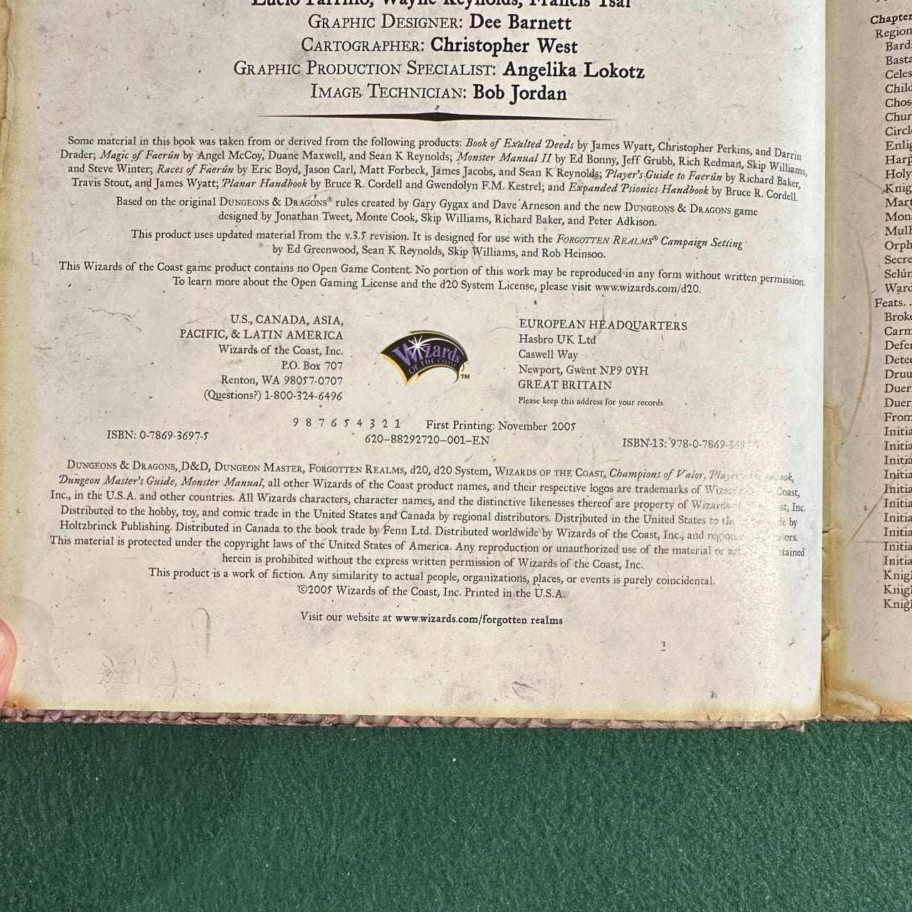 Dungeons & Dragons 3.5e Supplement: Forgotten Realms, Champions of Valor FIRST PRINTING