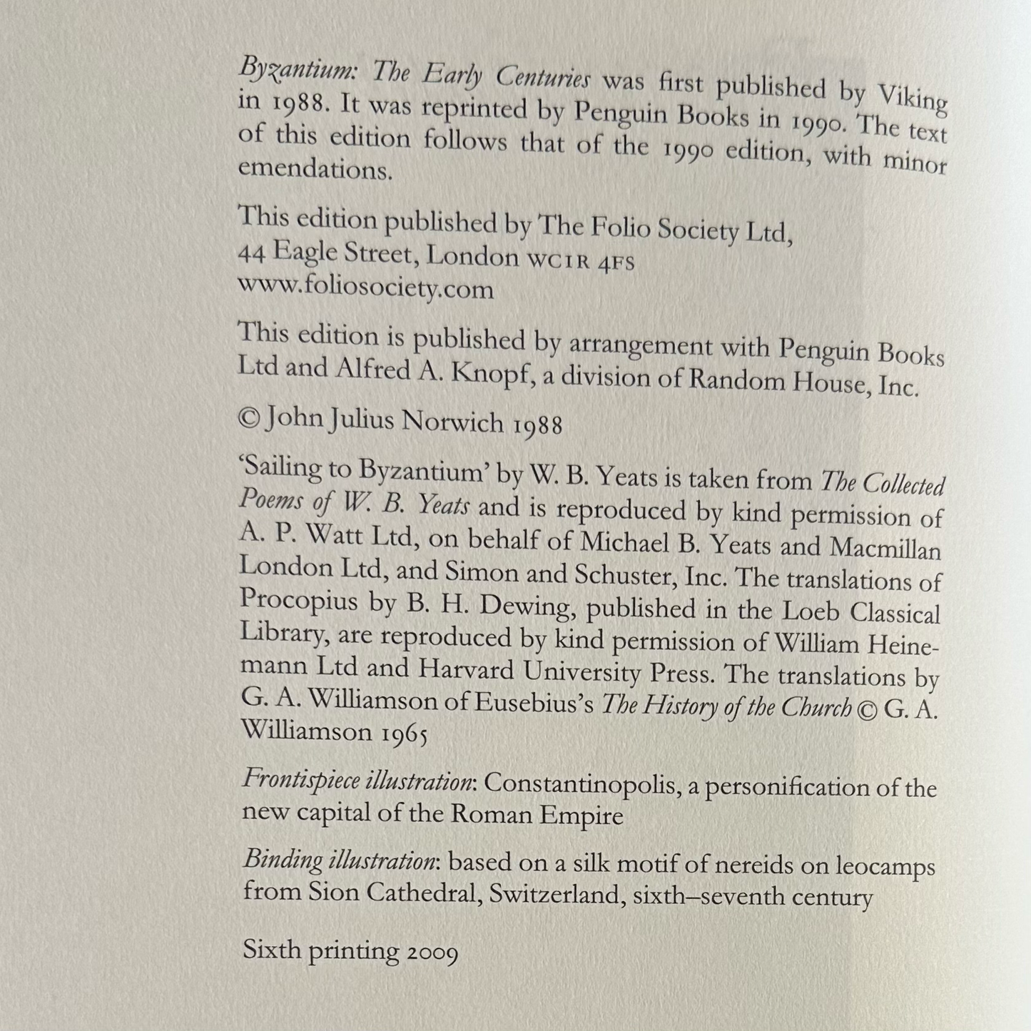 Non-Fiction Hardbacks: John Julius Norwich - Byzantium, Folio Society