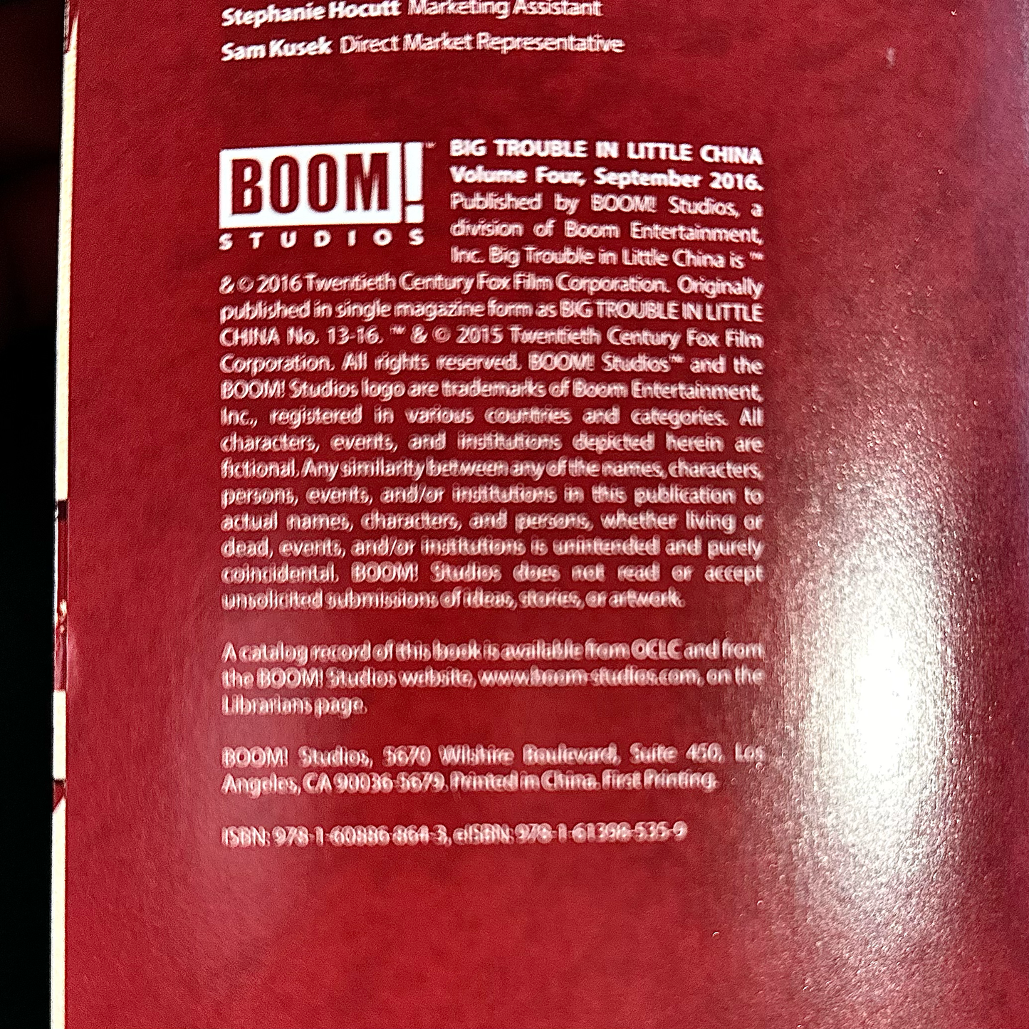 Graphic Novel Paperbacks: Big Trouble in Little China, Parts 1-4 FIRST/SECOND PRINTS