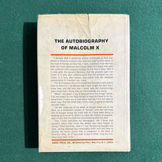 Vintage Non-Fiction Hardback: Alex Haley and Malcolm X - The Autobiography of Malcolm X FIRST EDITION/SECOND PRINT