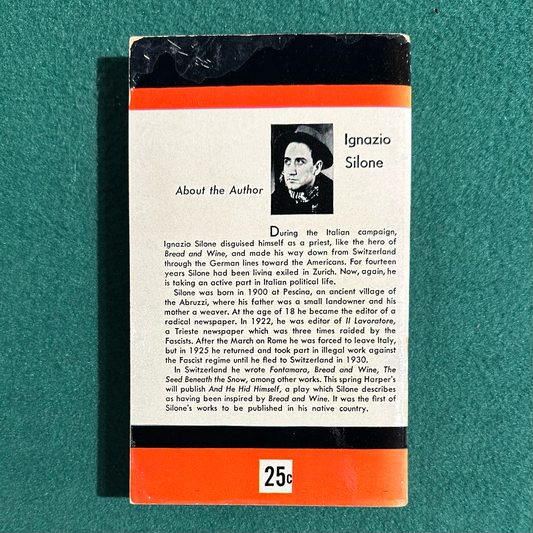 Vintage Fiction Paperback: Ignazio Silone - Bread and Wine FIRST PENGUIN EDITION