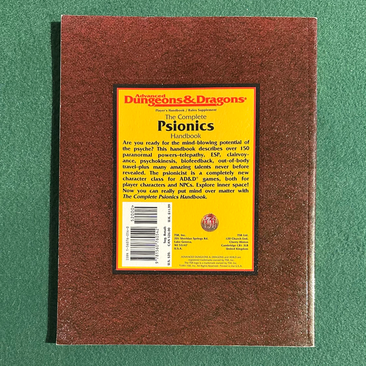 Vintage Advanced Dungeons & Dragons Supplement: The World Complete Psionics Handbook