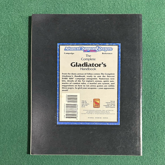 Vintage Advanced Dungeons & Dragons 2e Supplement: The Complete Gladiators Handbook