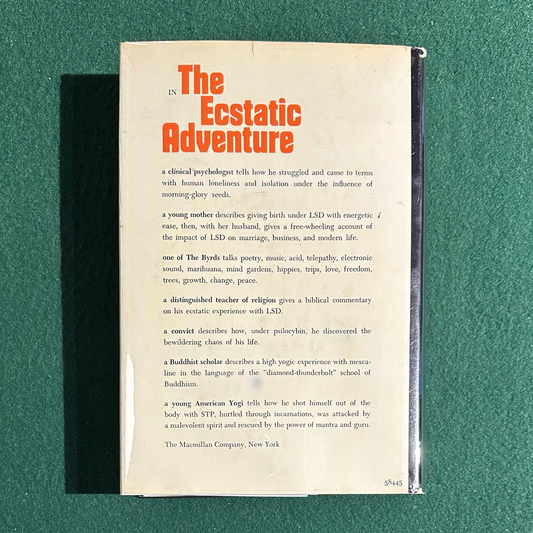 Vintage Non-Fiction Hardback: The Ecstatic Adventure, Edited by Ralph Metzner FIRST EDITION