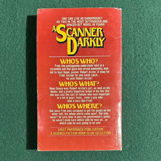 Vintage Sci-Fi Paperback: Philip K Dick - A Scanner Darkly FIRST PRINTING